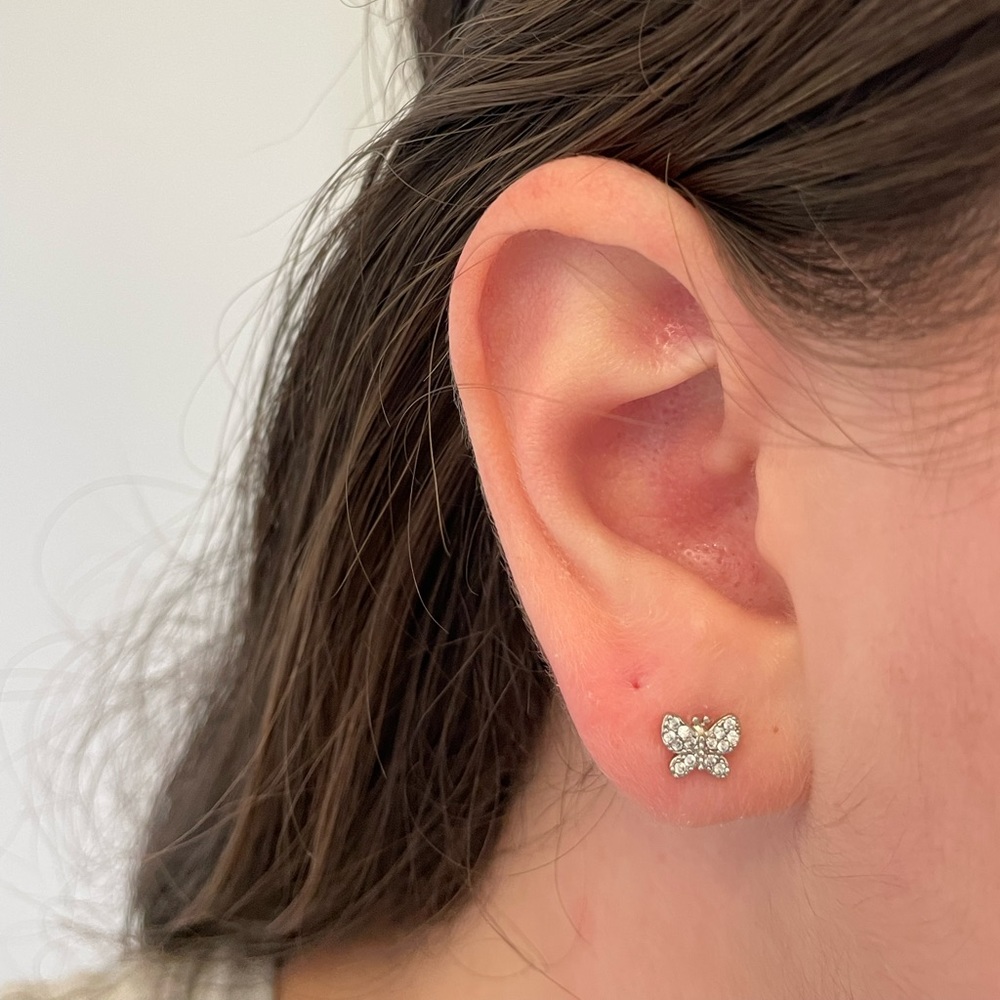 Sterling silver butterfly studs